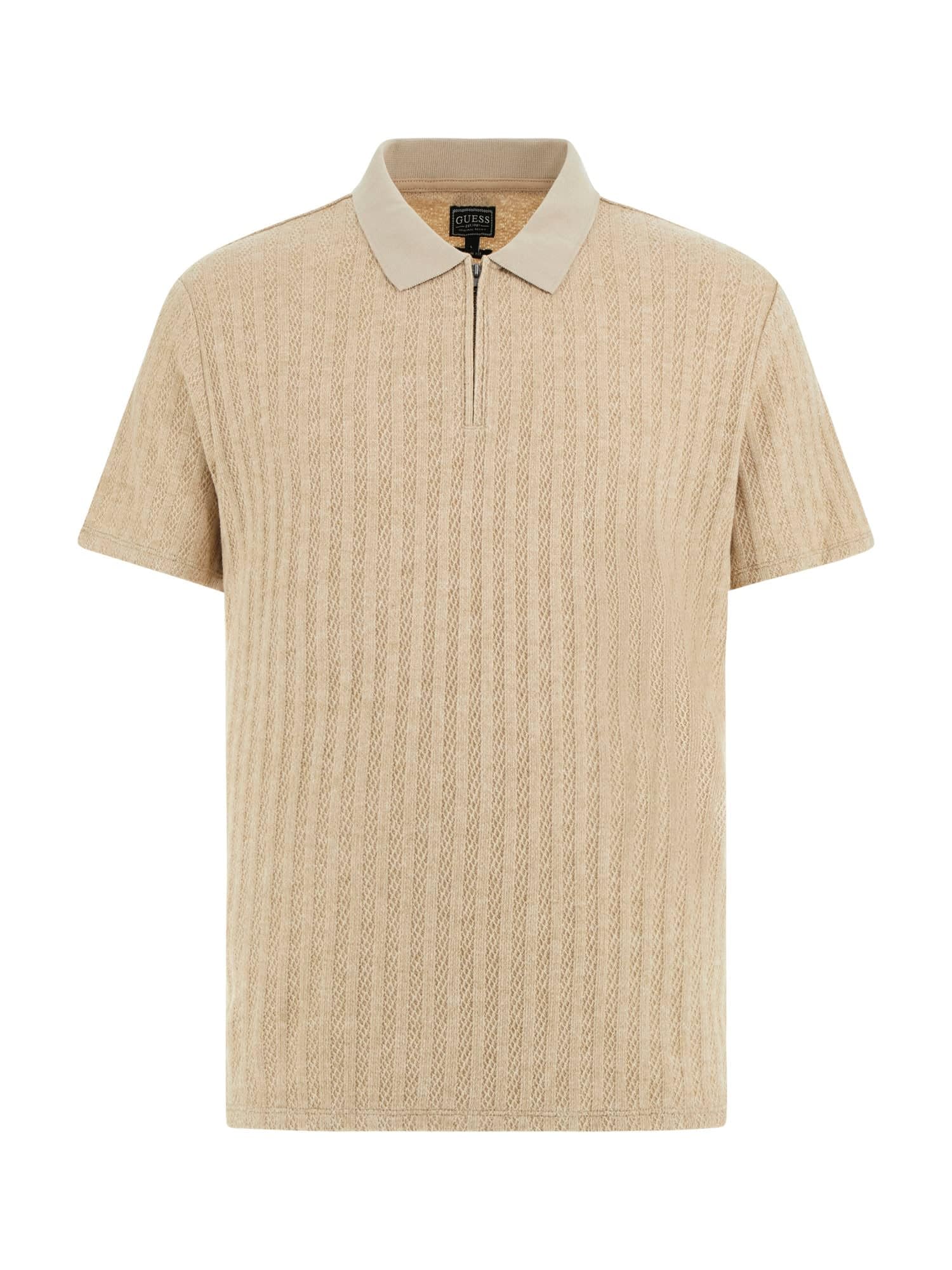 GUESS Men's Short Sleeve Grady Rib Zip Polo