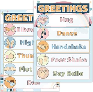Boho Classroom Greetings Poster Decor, Classroom Rules Greeting Choice Posters for Educational, Preschool Elementary Teachers Must Haves, Back to School Bulletin Board Welcome Supplies