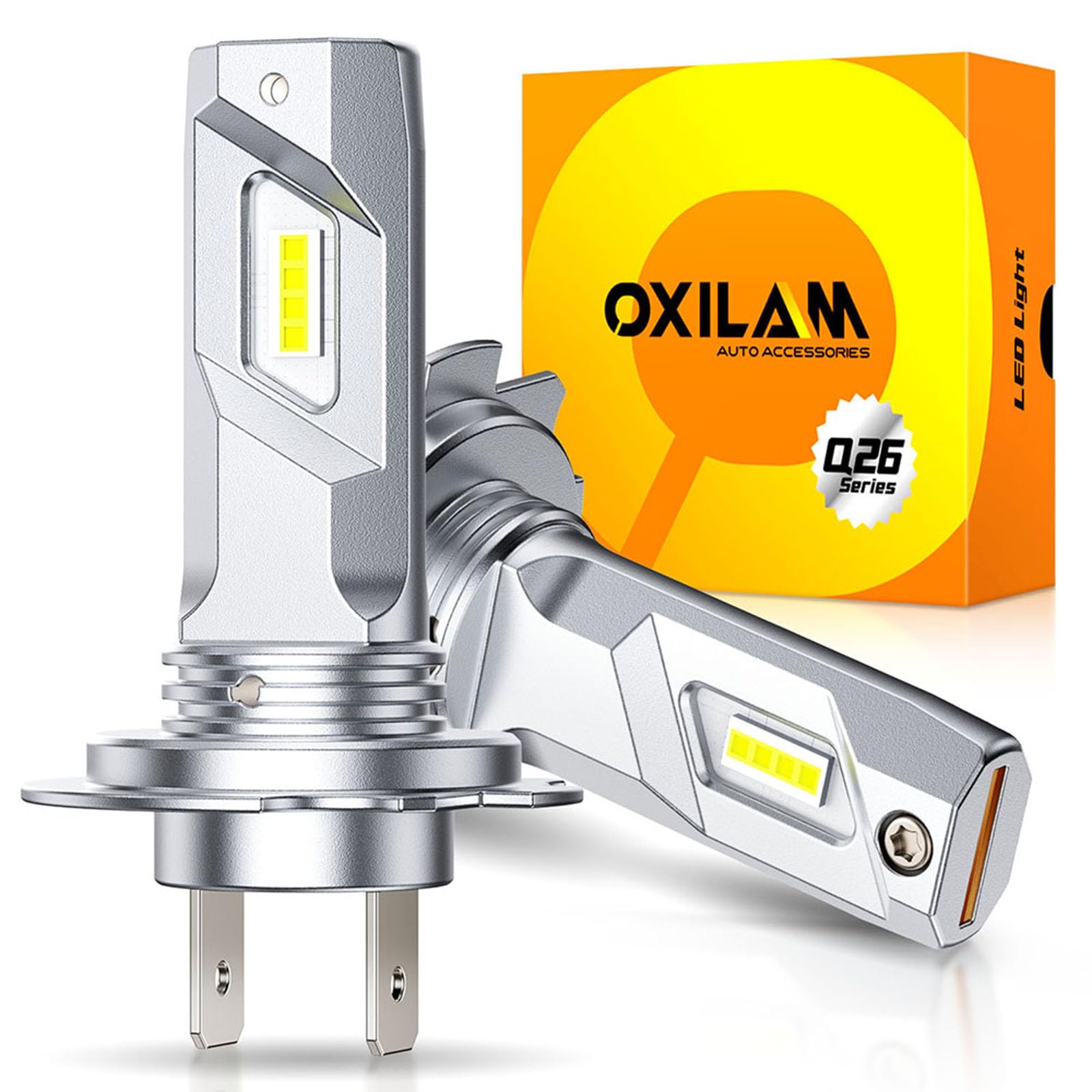 OXILAM H7 LED Light Bulb, 60000LM 10X Brighter 6500K White, Anti-Flicker, 60,000