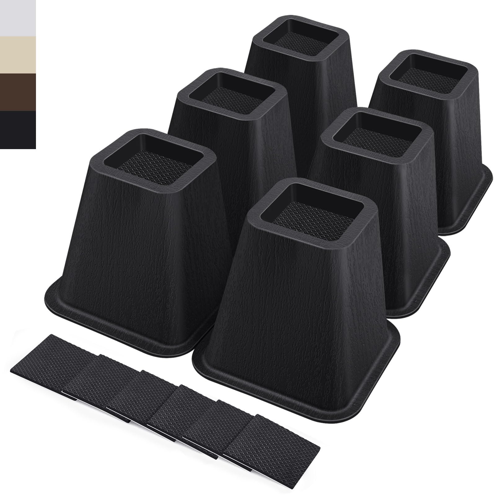 ANNKUT 6 Inch Heavy Duty Bed Risers, Furniture Risers for Desk, Chair, Table or 