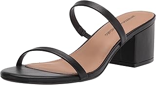 Amazon Essentials Women's Thin Two Strap Block Heel Sandals with Memory Foam Insole, Non-Slip