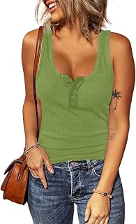 Women's Summer Casual Ribbed Sleeveless Tank Top