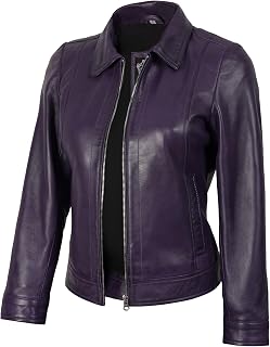 fjackets Genuine Lambskin Leather Jackets, Shirt Collar Style, Women's Leather Jacket for All Seasons