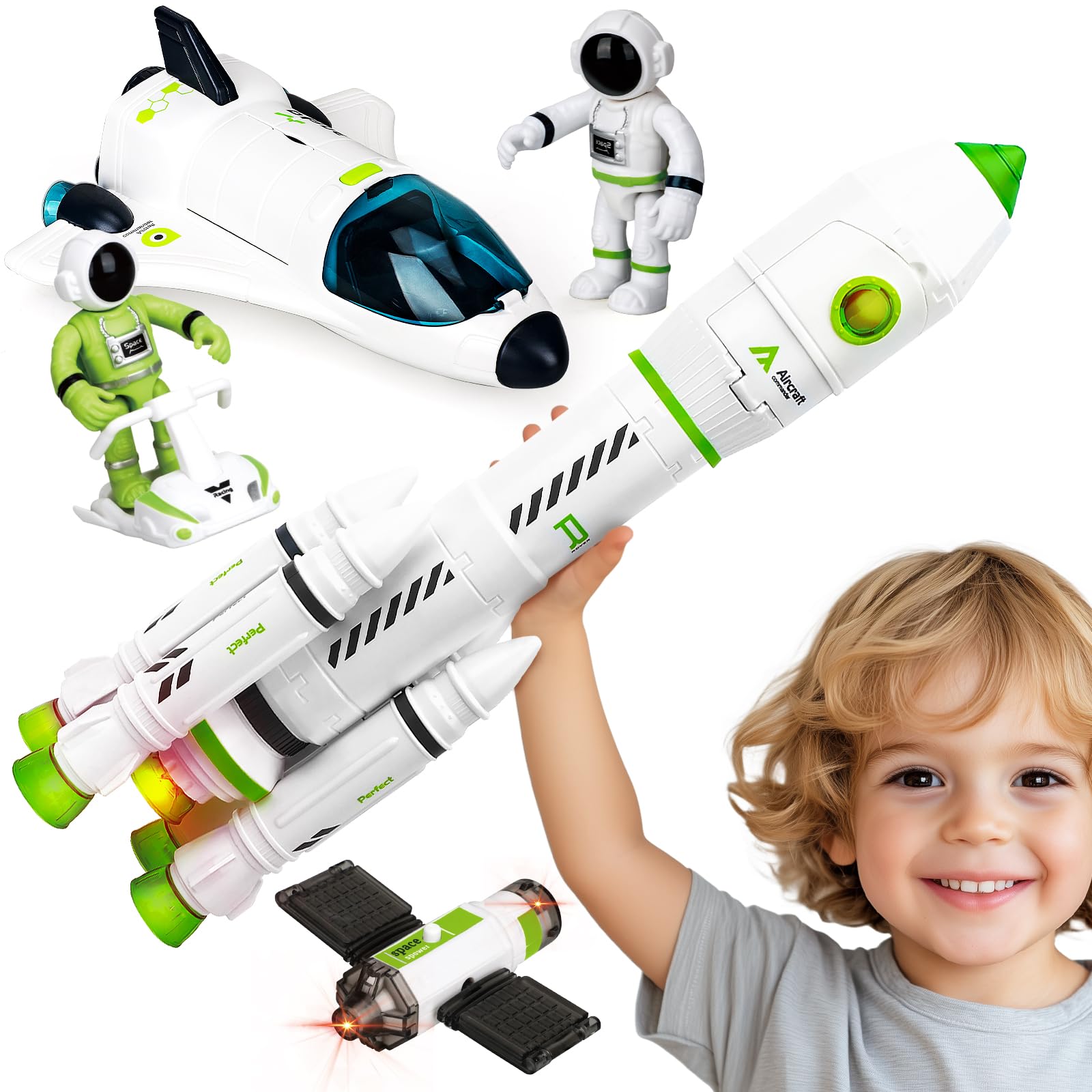 TOY Life Space Toy Rocket Toys for Kid Shuttle with Astronaut Spaceship Planet S