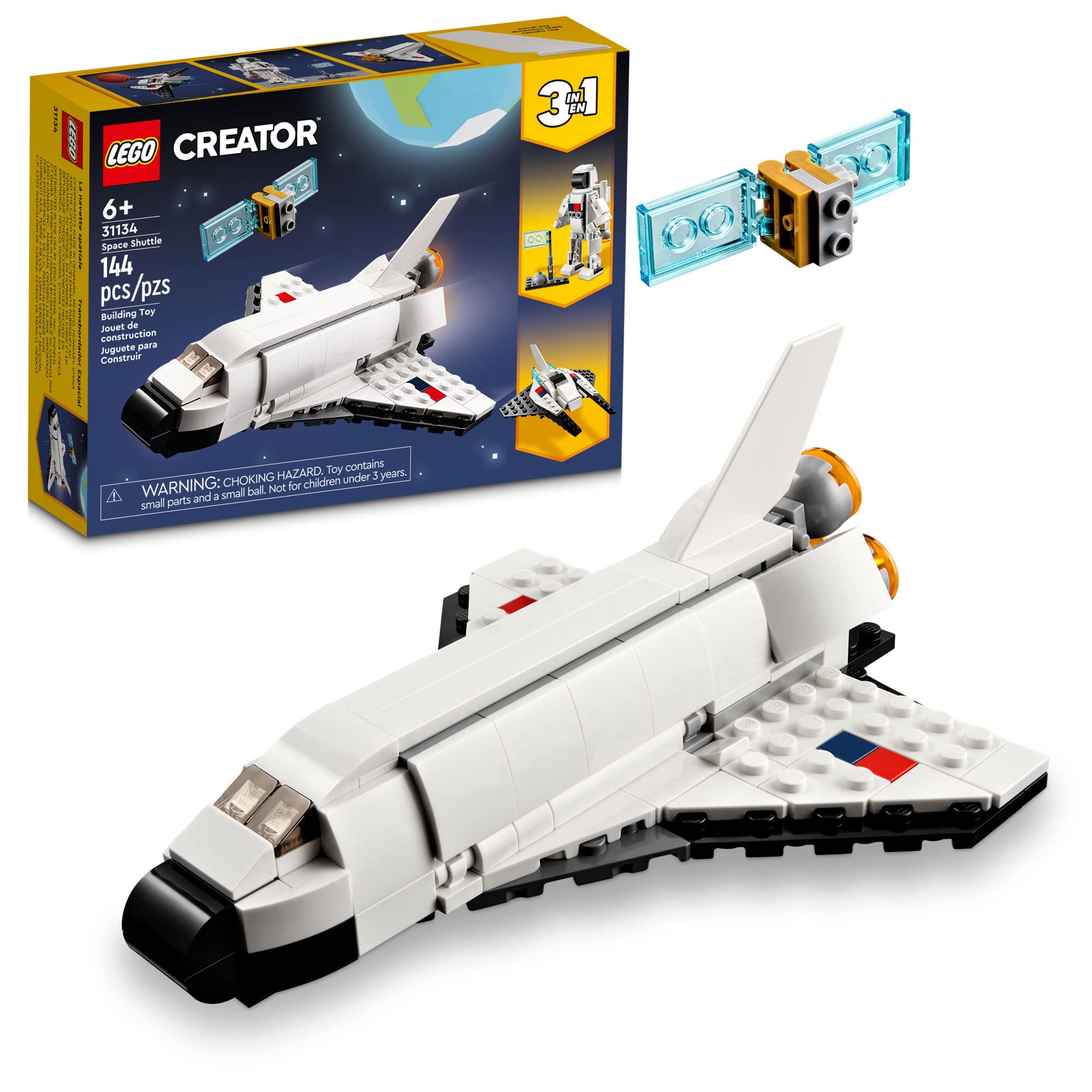 LEGO Creator 3 in 1 Space Shuttle Toys - Space Toys Building Set for Boys & Girl