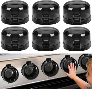 HOIGRBOM Stove Knob Safety Covers, 6 Pack Gas Stove Knob Covers | Heat-Resistant Baby Proof Stove Knob Covers, Gas Stove Knob Locks for Child Safety and Pet