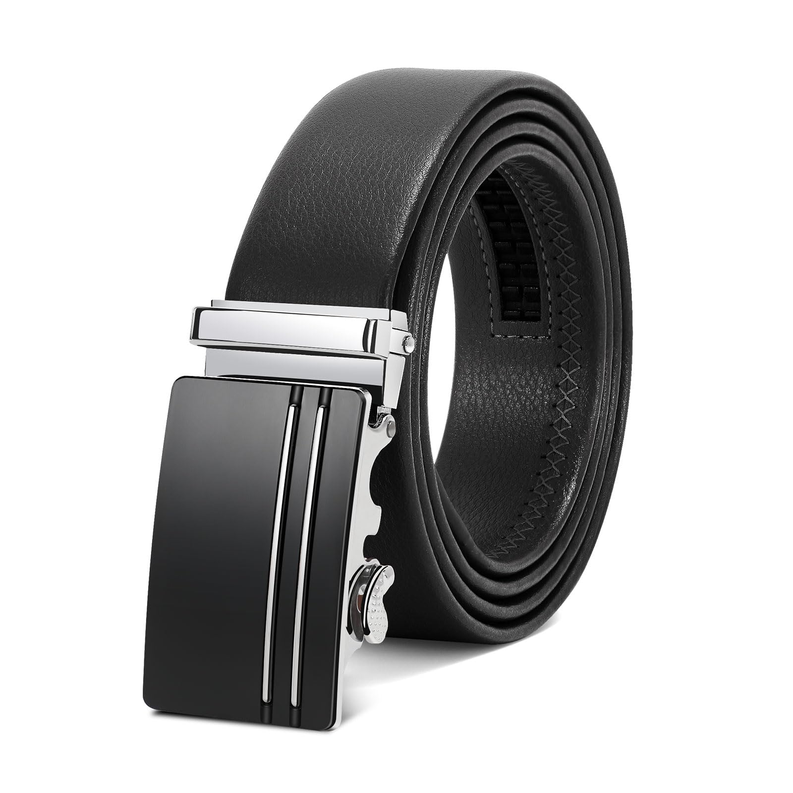 WERFORU Men's Belt, Adjustable Leather Ratchet Belt, 3.5 cm Fit, Men's Automatic