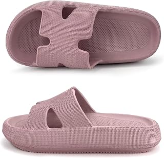 Haifago Cloud Slides for Women Cushion Recovery Pillow Sandals, Memory Foam House Shower Slippers for Woman Comfort Platform Non-Slip