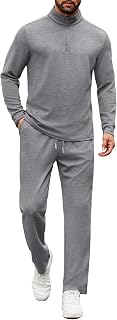 COOFANDY Mens Tracksuit 2 Piece Casual Athletic Tracksuit Quarter Zip Pullover Long Sleeve Running Sports Suits