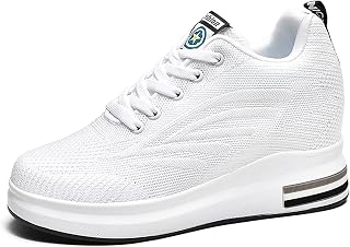 AONEGOLD Women's Wedge Shoes Sneakers Running Sports Outdoor Fitness Tennis Casual Shoes 9 cm