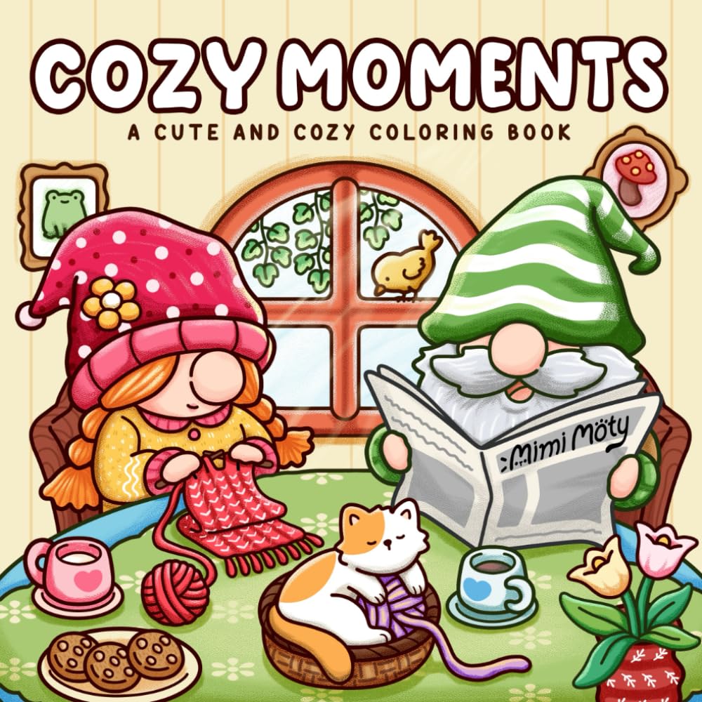Cozy Moments: Coloring Book for Adults and Teens Featuring Cute Designs of Gnome