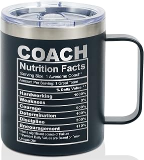 Onebttl Coach Gifts, Funny Gift Idea for Appreciation, Christmas, Birthday, 12oz Stainless Steel Insulated Travel Coffee Mug - Coach Nutriton Facts