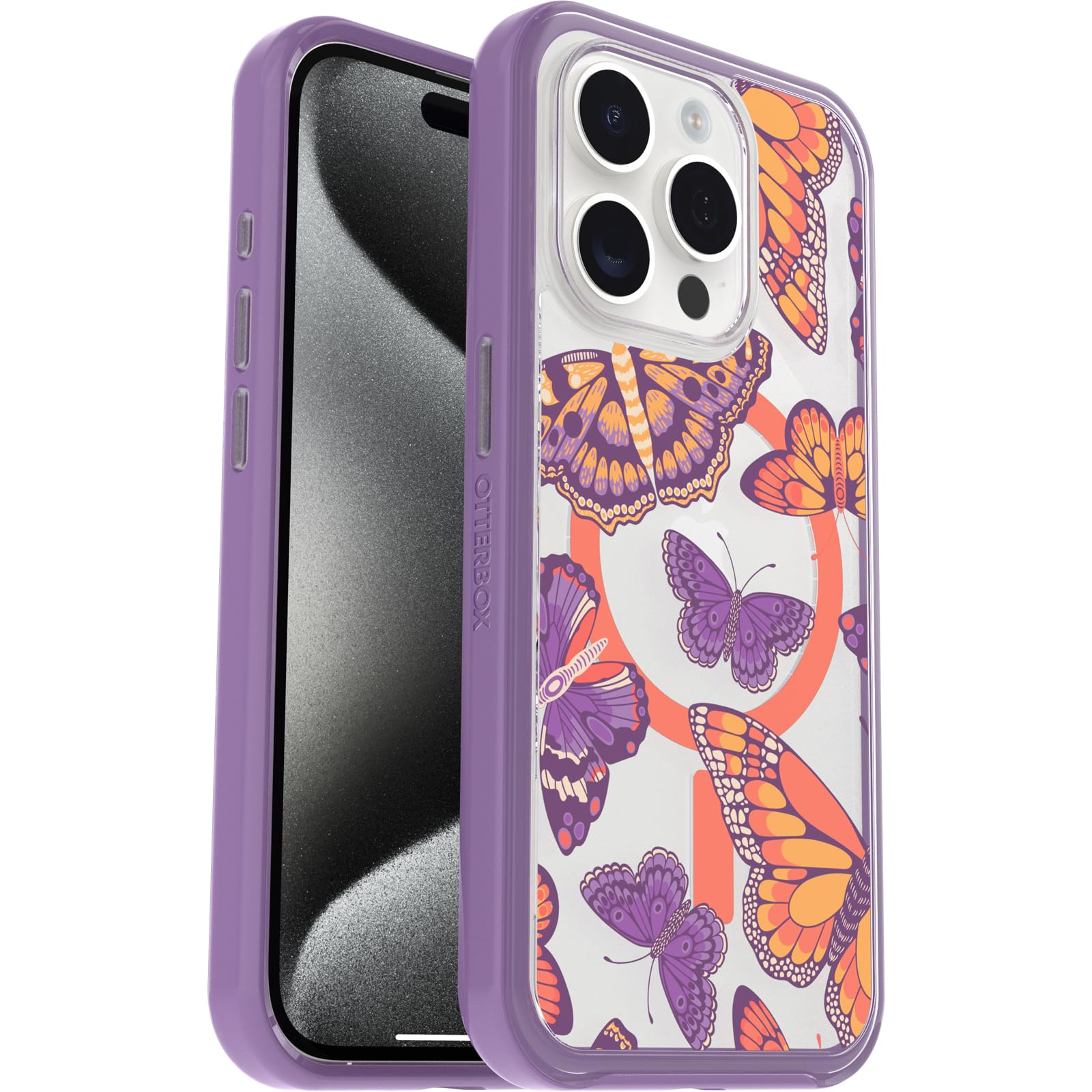 Cover per Apple iPhone 15 Pro OtterBox Symmetry Clear MagSafe, resistente a shoc