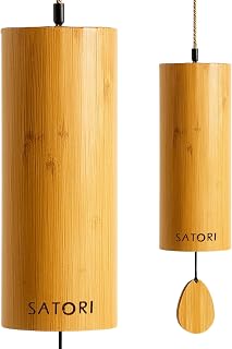 Satori Bamboo Musical Wind Chimes, 8-Notes - 4 Seasonal Variants | Indoor & Outdoor Sound Therapy, Healing, Yoga, Meditation, Decoration, Aluminum (Autumn: Dm Chord)