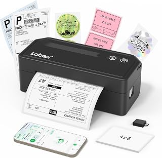 Labeer Bluetooth Thermal Shipping Label Printer, Wireless 4x6 Label Printer | For Small Business, Home, Office, Online Sellers, Warehouse & Shipping, Compatible with iPhone, Android, Windows & Mac