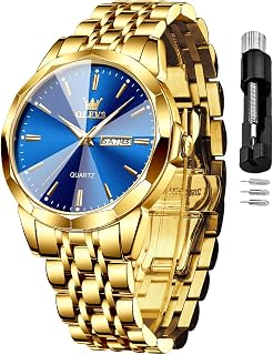 OLEVS Montres pour hommes Robe à quartz analogique Montre d'affaires Date Acier inoxydable Classique Luxe Casual Lumineux Étanche Montres Bracelet Homme