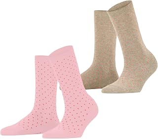 ESPRIT Women's Fine Dot 2-Pack Socks Breathable Cotton Thin Reinforced Soft On Skin Flat Seam For Pressure-Free Toes Patterned Multipack 2 Pairs
