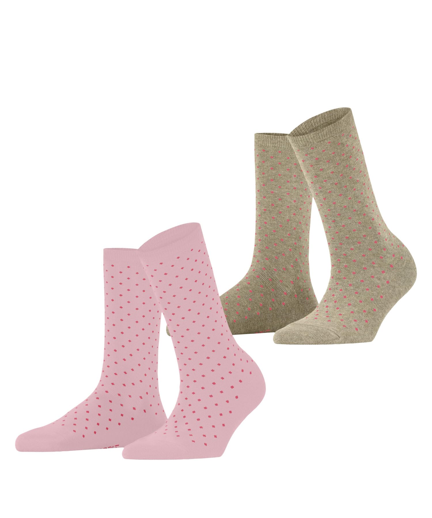 ESPRIT Women's Fine Dot 2-Pack Socks Breathable Cotton Thin Reinforced Soft On S