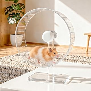 Ruexue 27cm Polycarbonate Hamster Wheel - Adjustable Silent Spinner | textured grip track, stable heavy-duty base, vertical slider, rodent exercise gear, double ball bearings