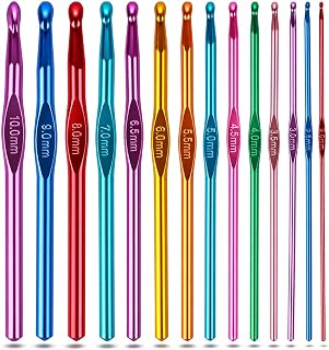 Crochet Hooks Set, Aluminum Handle Knitting Needles for Arthritic Hands, Crochet Needles for Yarn Craft, Nice Gift for Women