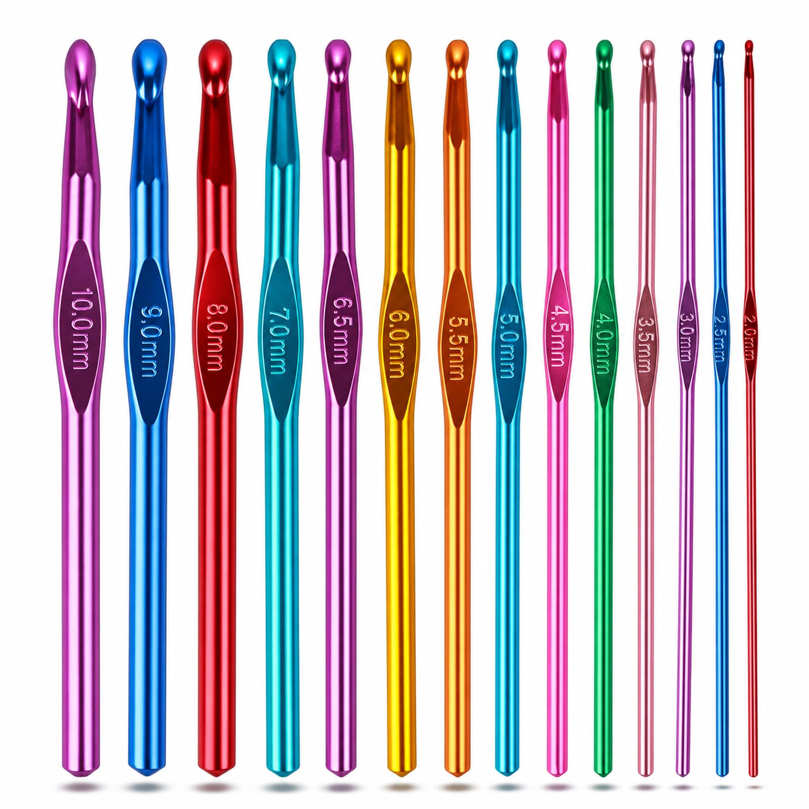 Crochet Hooks Set, Aluminum Handle Knitting Needles for Arthritic Hands, Crochet