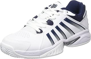 K-Swiss Mens Receiver V Tennis Shoe, White Peacoat Silver, 10 UK