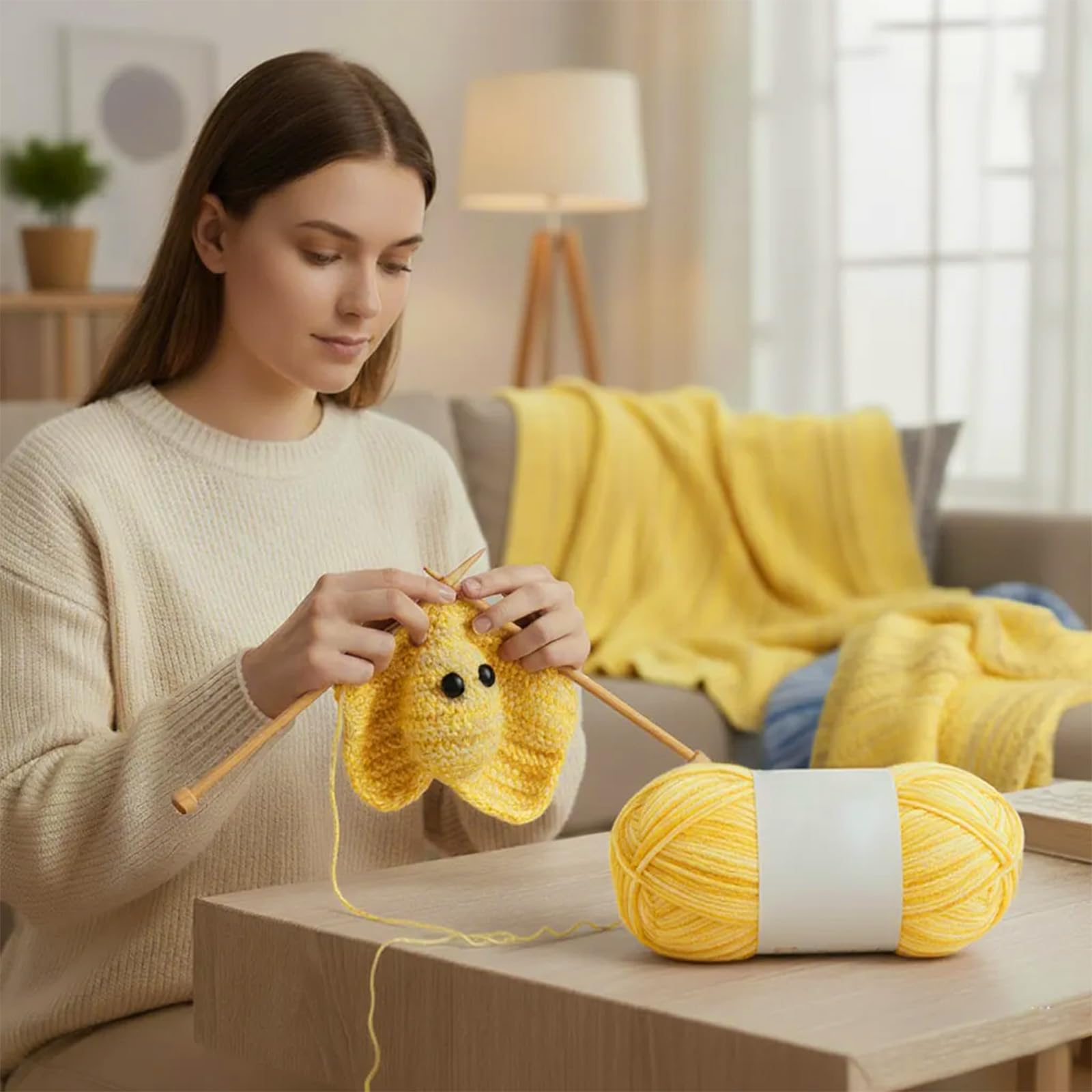 1 Ball Knitting Yarn Crochet Yarn Soft Multistrand DIY Knitting Yarn Sweater Sca