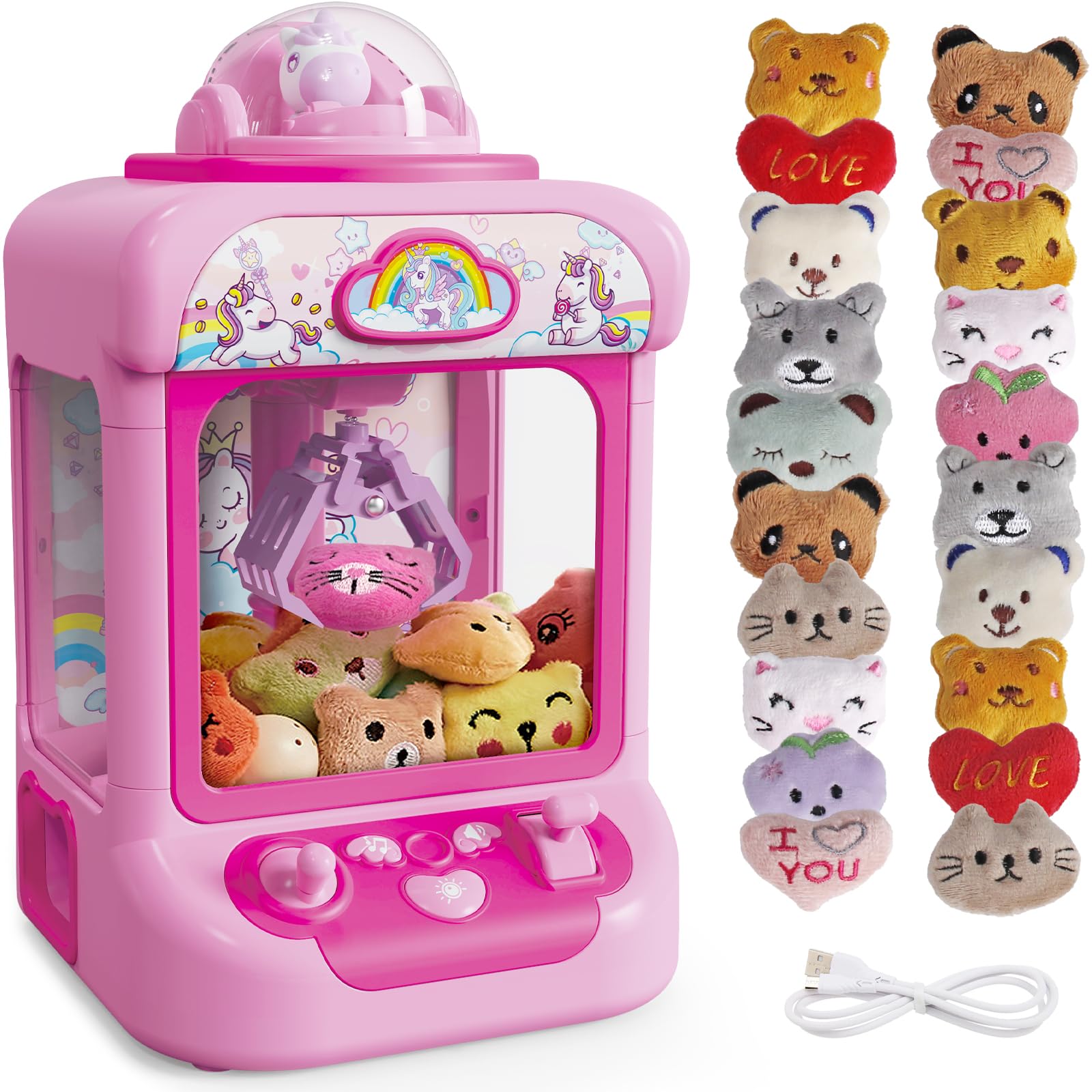 Marlrin Claw Machine for Kids, Mini Vending Machine Girls Unicorn Toys | Candy G