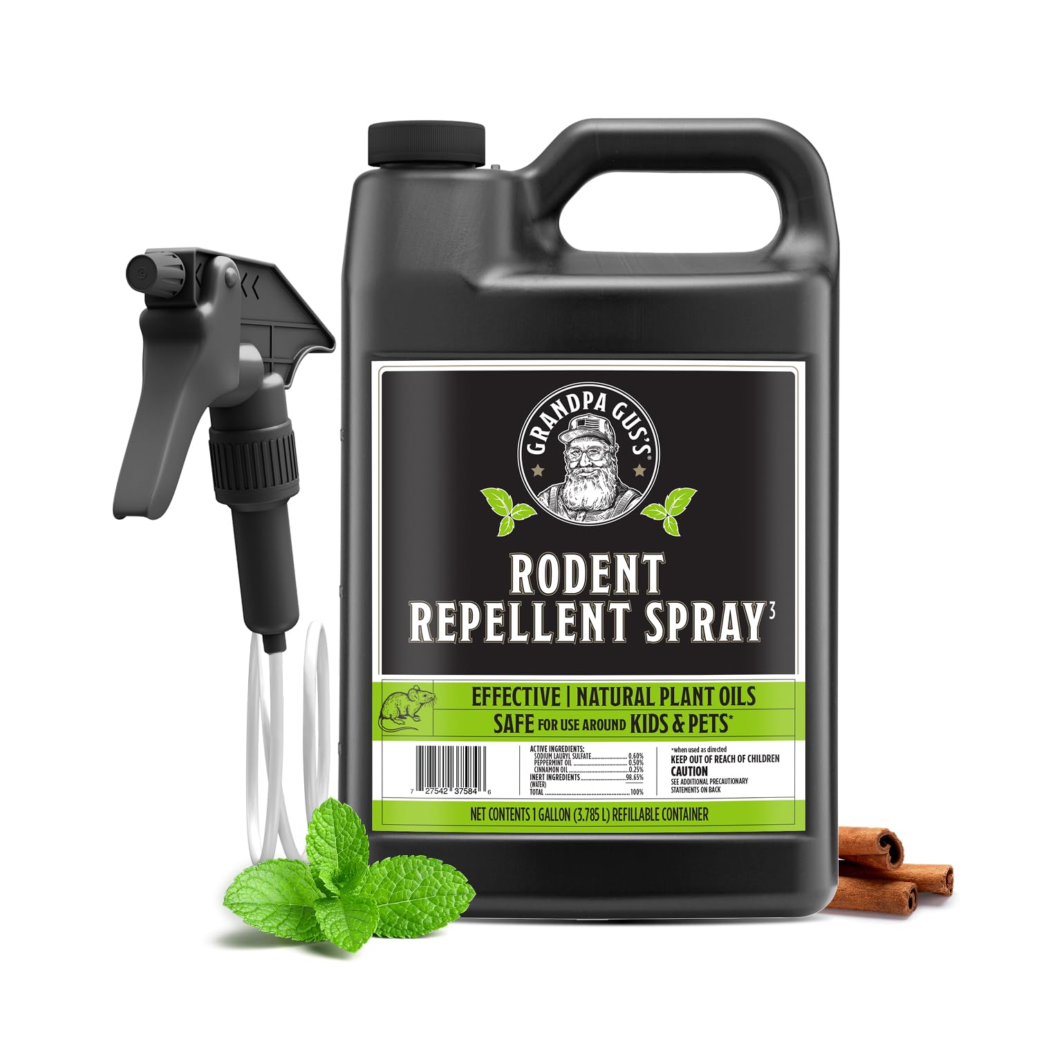 Grandpa Gus's Rodent Repellent Spray, Natural Peppermint Oil, 128 Fl Oz | Pepper