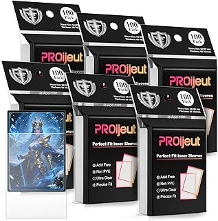 600 Pack Card Sleeves Clear, Perfect Fit Inner Sleeves Ideal for Double-sleeving, Trading Card Sleeve Compatible with MTG, PKM, TCG and Gaming Cards (60 Microns)