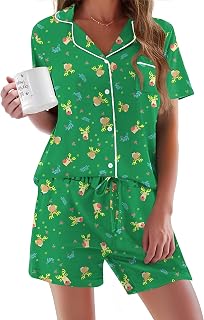 Ekouaer Women's Short Sleeve Sleepwear Soft PJ Set XS-XXL