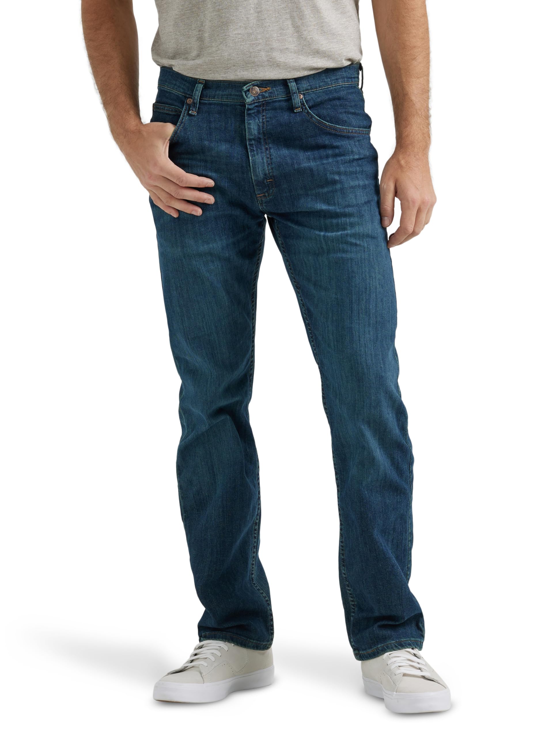 Wrangler - Men's Jeans - Regular Straight Fit - Authentics - Stonewash Mid