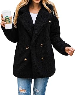 PRETTYGARDEN Women's Fashion Long Sleeve Lapel Zip Up Faux Shearling Shaggy Oversized Coat Jacket with Pockets Winter