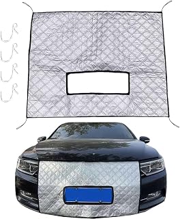 Winter Car Grille Cover Protector with Hooks Snowproof Dustproof Front Grille Cover Windshield Ice Protector for Outdoor SUV RV Truck Cargo Van Vehicle Winter Garage Shield Guard (Silver, 100x70cm)