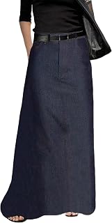 Women's Long Maxi Skirt Elegant High Waist H Line Long Straight Maxi Skirts for Women Casual Floor Pencil Skirt with Pockets