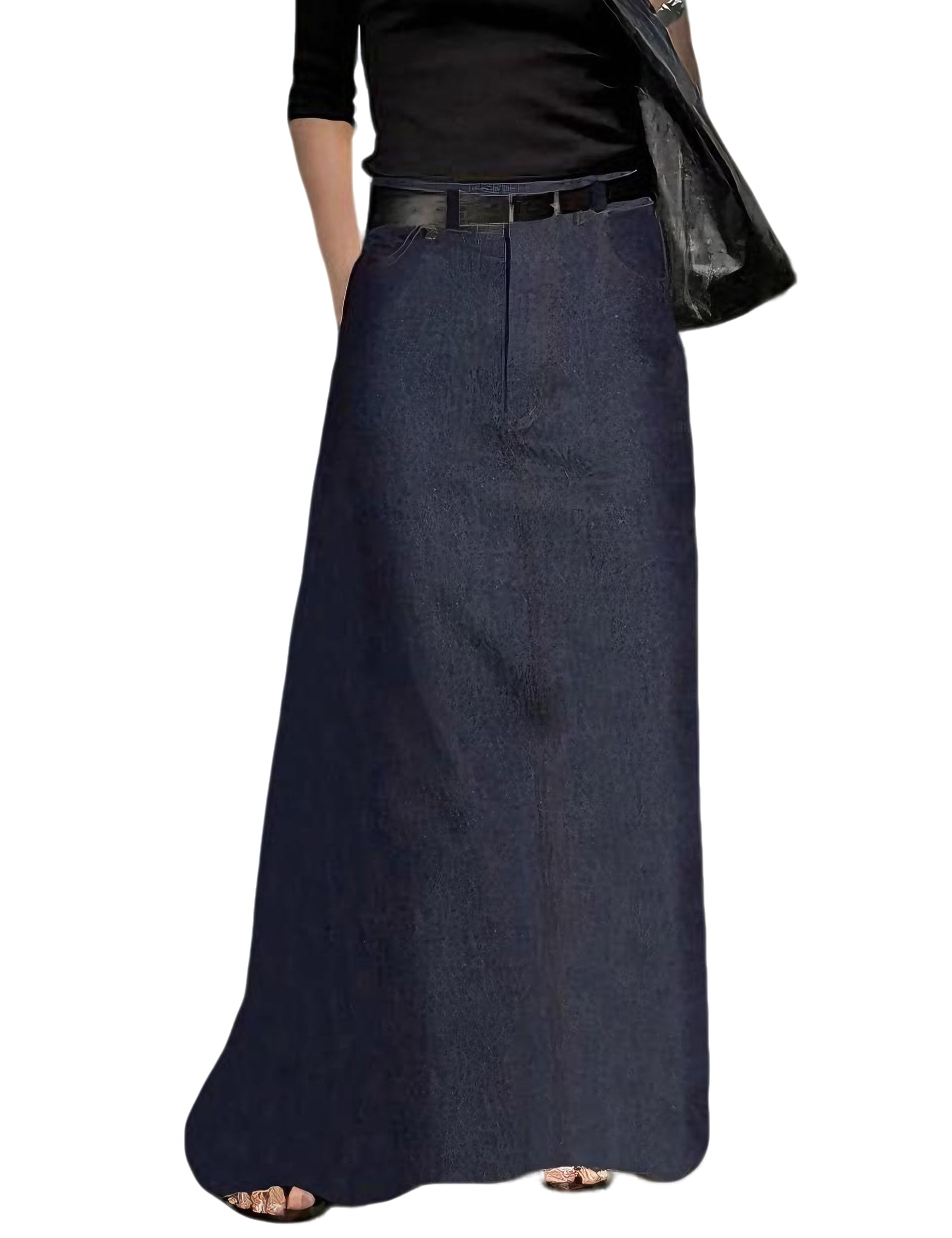 Women's Long Maxi Skirt Elegant High Waist H Line Long Straight Maxi Skirts for 