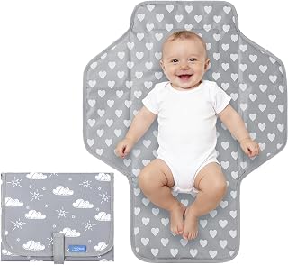 Baby Portable Changing Pad Travel - Waterproof Compact Diaper Changing Mat - Lightweight &amp; Foldable Baby Diaper Changer, Newborn Shower Gifts