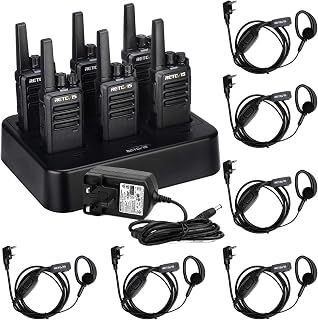 Retevis RT668 Walkie Talkies for Adults,Rugged 2 Way Radios & 6-Way Charger | Professional, License-free, Includes Earpiece, Ideal for School and Logistics, Sturdy Durable for Industry, Long Range 6-pack