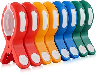 8 Pcs Large Beach Towel Clips for Sun Loungers, Sunbed Towel Clips, Beach Pegs Sunbed Clips for Towels, Strong Grip Clothes Pegs for Sun Lounger, Laundry, Sunbeds,Pool Chairs, Beach, Pool, Garden