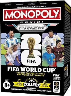 Monopoly Panini Prizm: FIFA World Cup Trading Cards Booster Box | Current Stars and FIFA WORLD CUP Legends | Presents for Football Fans