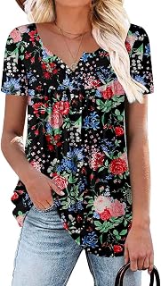 onlypuff Women's Tunic Top to Wear with Leggings Summer Shirt