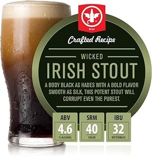 BrewDemon 2 Gal. Wicked Irish Stout Beer Recipe Kit - Makes a Wicked-Good 4.6% ABV Batch of Craft Brewed Beer