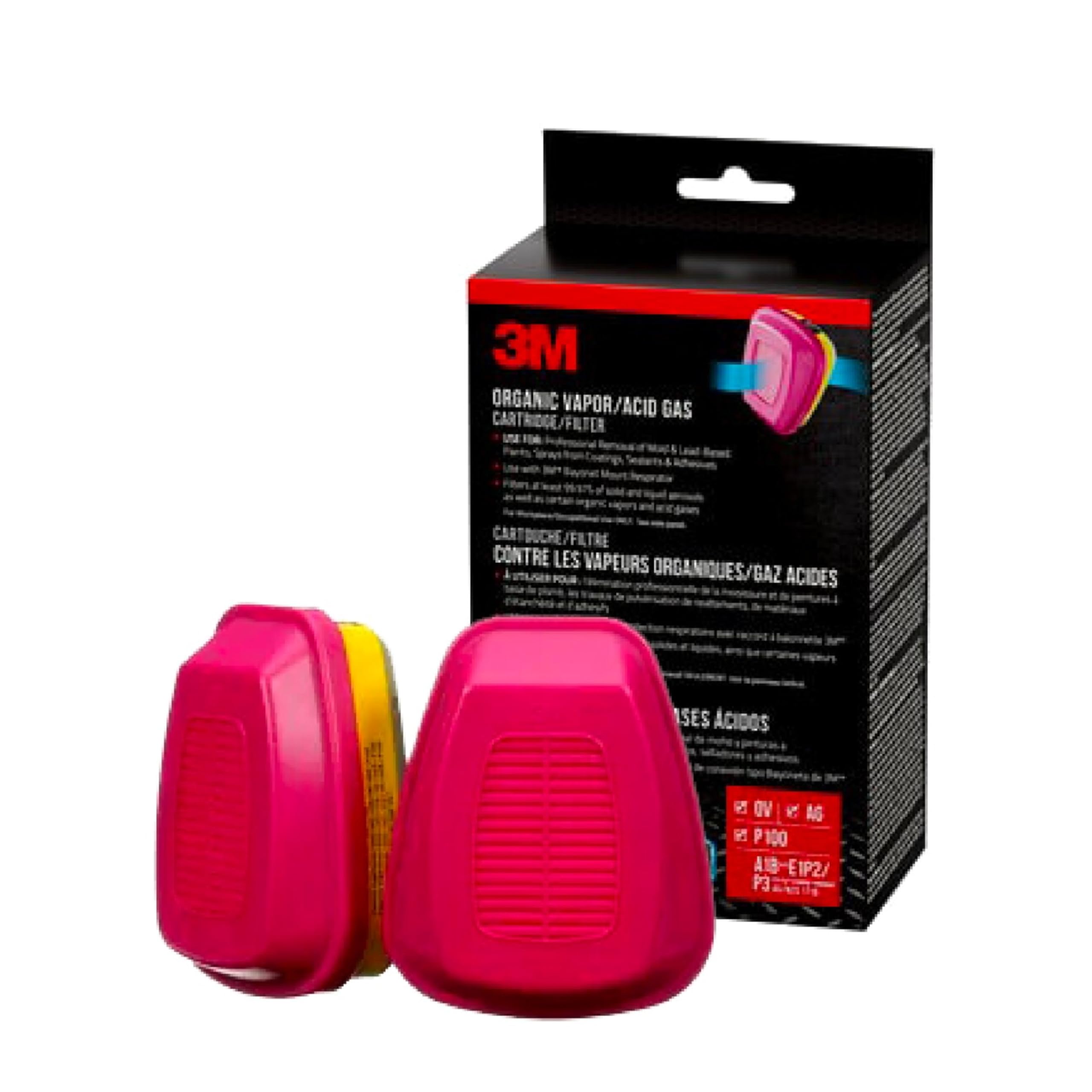 3M P100 Replacement Cartridges for Multi-purpose Respirator, Organic Vapour/Acid