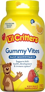 Lil Critters Gummy Vites Kids Multivitamin | 190 Gummies | with Vitamins A, B, C, D, E | Yummy Fruit Flavors | Gluten and Dairy Free Children's Daily Supplement