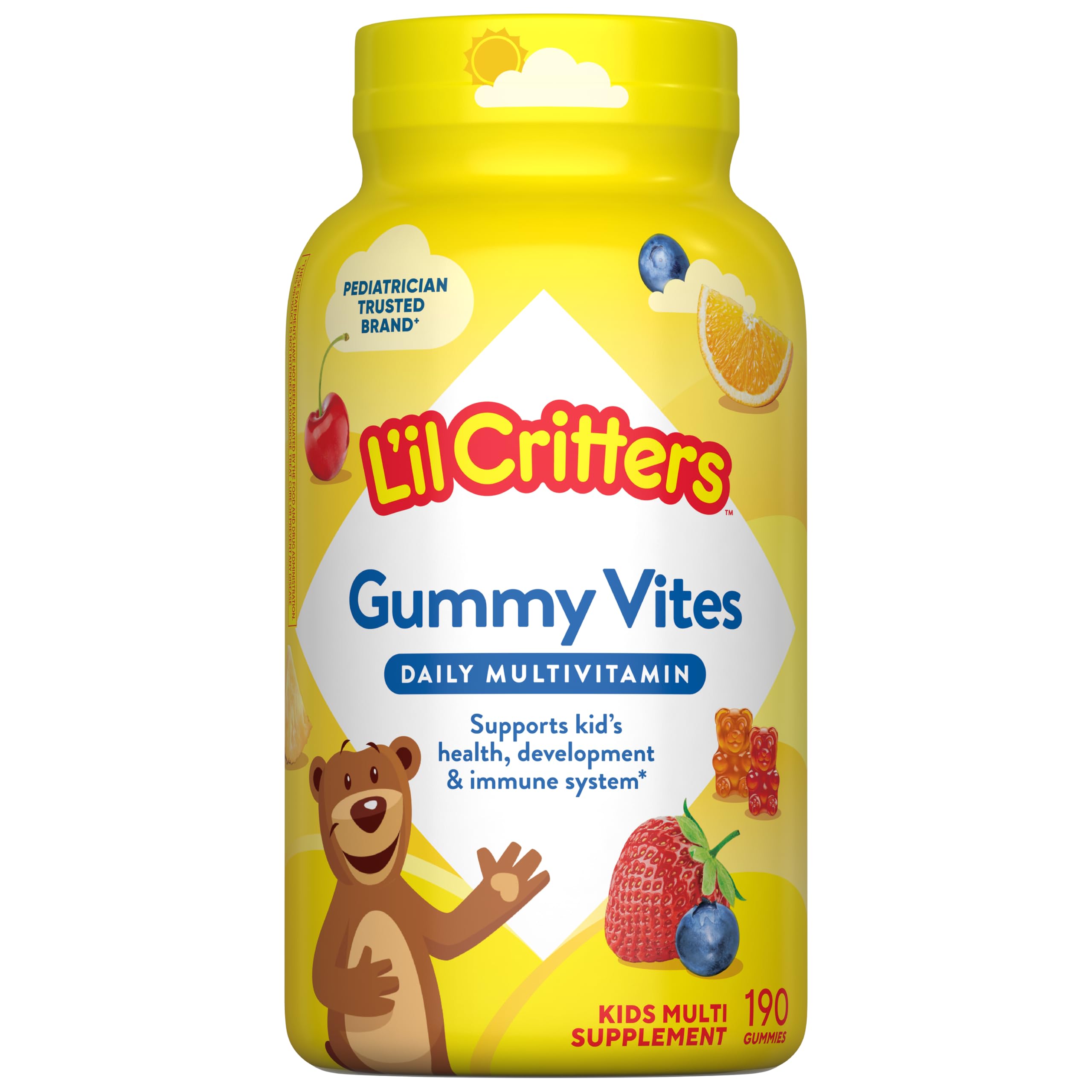 Lil Critters Gummy Vites Kids Multivitamin | 190 Gummies | with Vitamins A, B, C