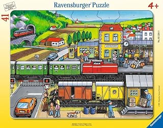 Ravensburger Puzzle Train Ride 41 Pieces Puzzle from 4 Years | 41-piece frame puzzle, children's puzzle from 4 years, Ravensburger quality