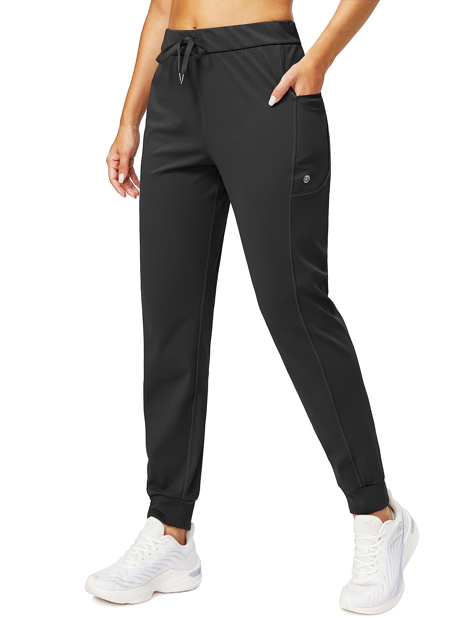 Women's Joggers with Zipper Pockets Tapered Athletic Pants for Women