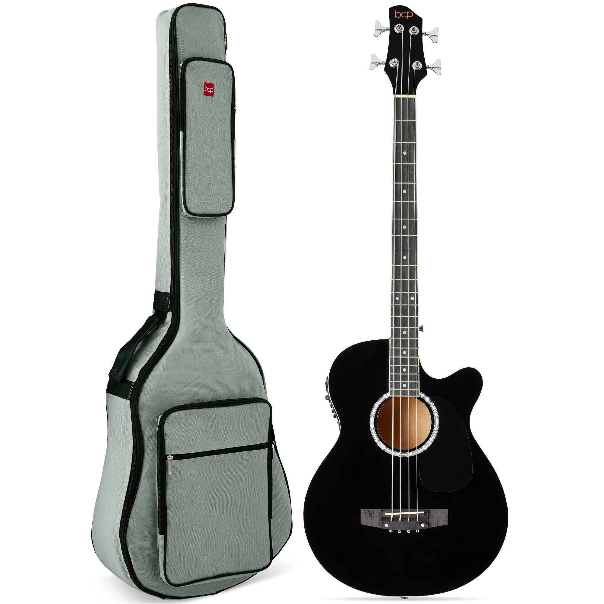 Best Choice Products Acoustic Electric Bass Guitar, Full Size 4 String, Fretted 