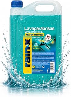 Rain-X Anti-Mosquito Car Windscreen Wiper Fluid – Rain Repellent – 5L | Hydrophobic Technology - Improves Visibility