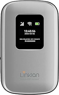 Linklan Portable eSIM Global WiFi Hotspot for International Trips &Business | Free 5GB US Data,support Third-party eSIM Plan,4G LTE CAT 6,12H battery,Works in 180+ Countries,16Devices